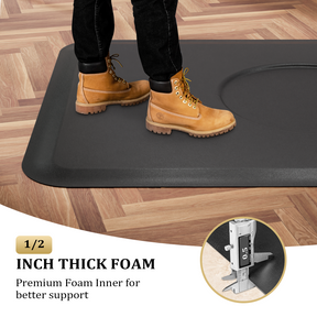 OmySalon 4’x 5’ Salon Mat Barber Floor Mat for Round Base 1/2in 5/8in Thick