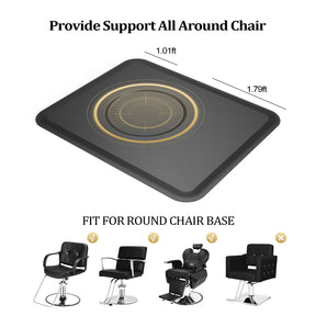 OmySalon 4’x 5’ Salon Mat Barber Floor Mat for Round Base 1/2in 5/8in Thick