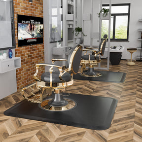 OmySalon 4’x 5’ Salon Mat Barber Floor Mat for Round Base 1/2in 5/8in Thick