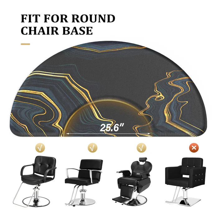 OmySalon Vintage Barber Chair & Anti-Fatigue Mat Bundle