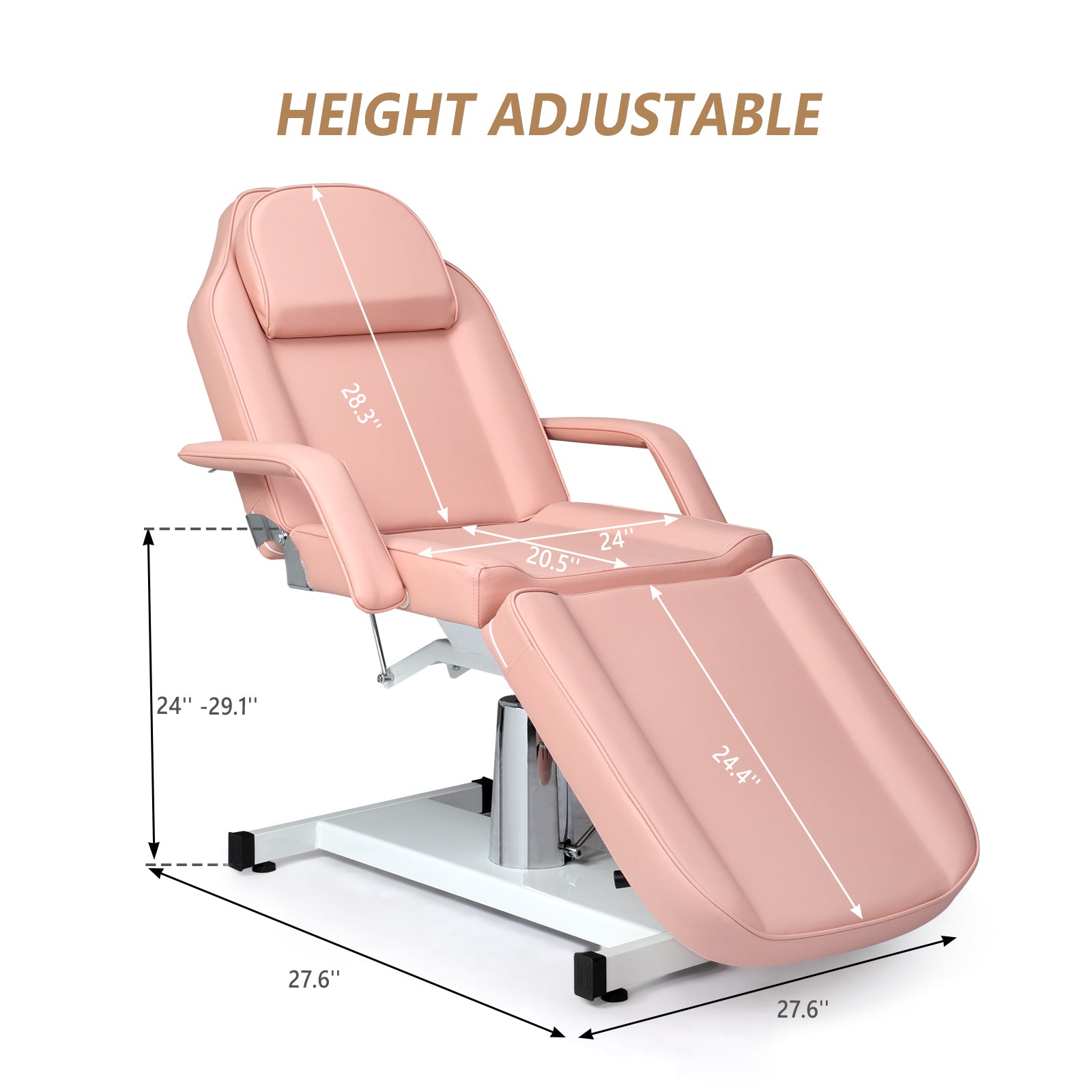 OmySalon 73in 360 Degree Rotating Hydraulic Height Adjustable Facial Massage Bed