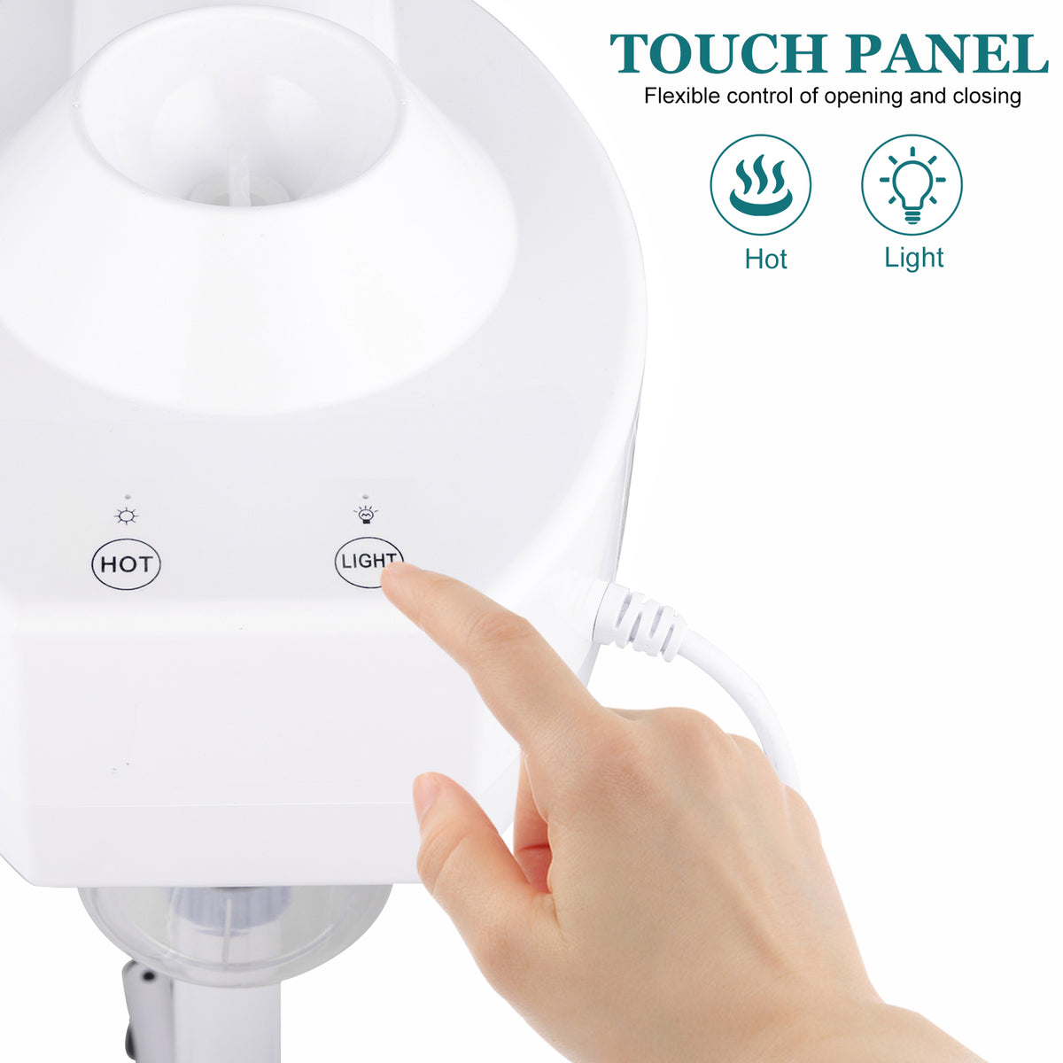OmySalon 2 in 1 Professional Touch Screen Facial Steamer with 5X Magnifying Lamp