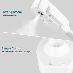 OmySalon 2 in 1 Professional Touch Screen Facial Steamer with 5X Magnifying Lamp