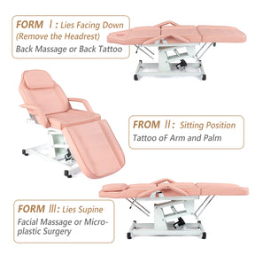 OmySalon ESB 72in Electric Height Remote Adjustable Facial Massage Bed w/Hydraulic Rotating Stool