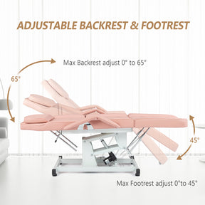OmySalon ESB 72in Electric Height Remote Adjustable Facial Massage Bed w/Hydraulic Rotating Stool
