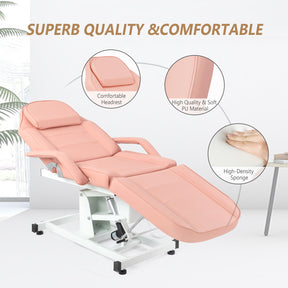 OmySalon ESB 72in Electric Height Remote Adjustable Facial Massage Bed w/Hydraulic Rotating Stool