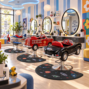 OmySalon 3' x 5' Kids Salon Anti-Fatigue Mat for Round Base Styling Chairs 5/8" Thick