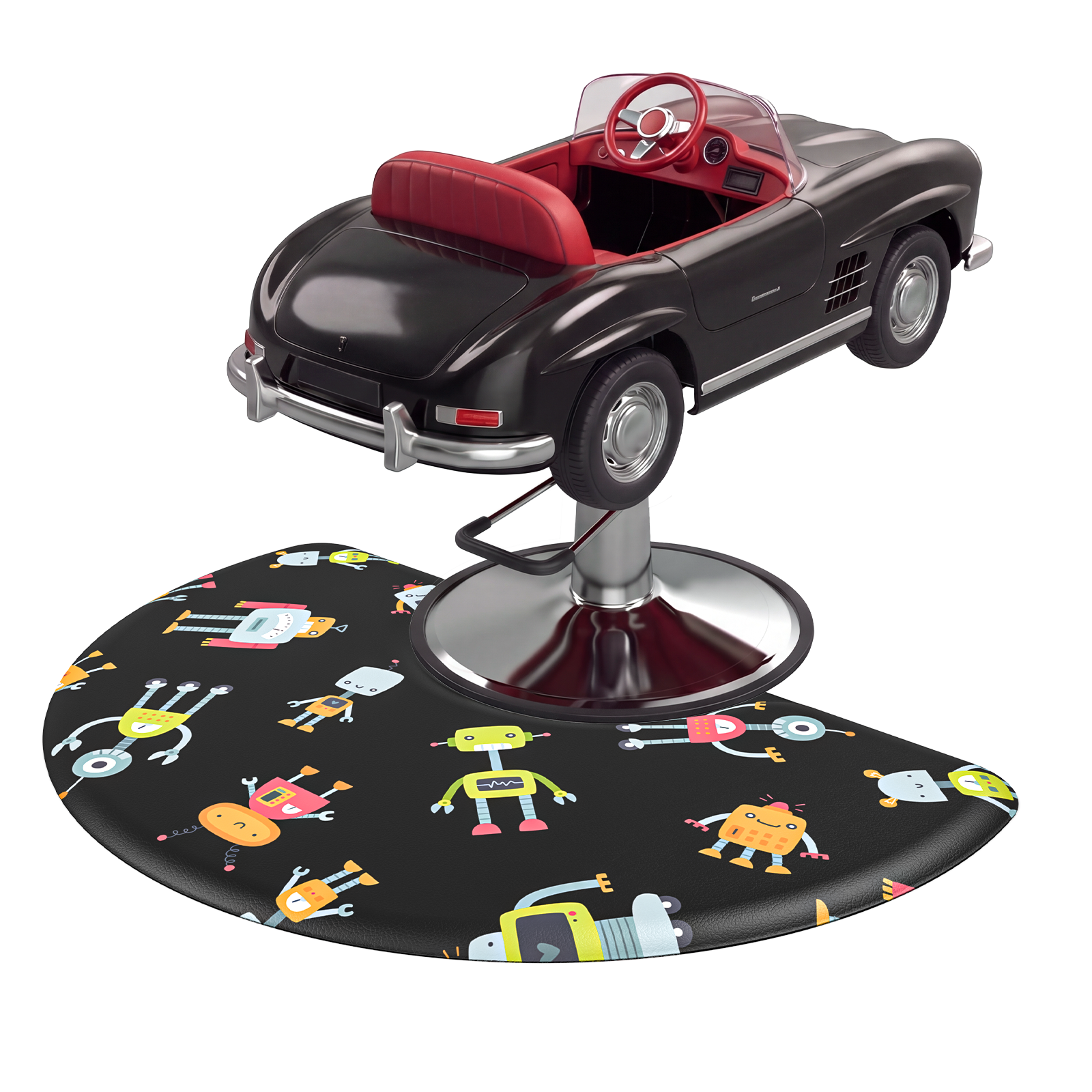 OmySalon 3' x 5' Kids Salon Anti-Fatigue Mat for Round Base Styling Chairs 5/8" Thick