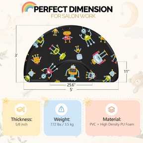 OmySalon 3' x 5' Kids Salon Anti-Fatigue Mat for Round Base Styling Chairs 5/8" Thick