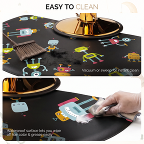 OmySalon 3' x 5' Kids Salon Anti-Fatigue Mat for Round Base Styling Chairs 5/8" Thick