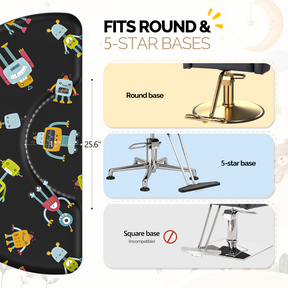 OmySalon 3' x 5' Kids Salon Anti-Fatigue Mat for Round Base Styling Chairs 5/8" Thick