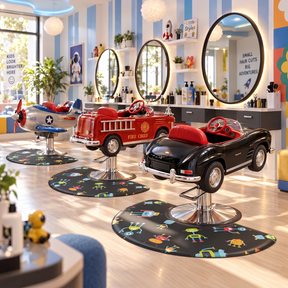 OmySalon 3' x 5' Kids Salon Anti-Fatigue Mat for Round Base Styling Chairs 5/8" Thick