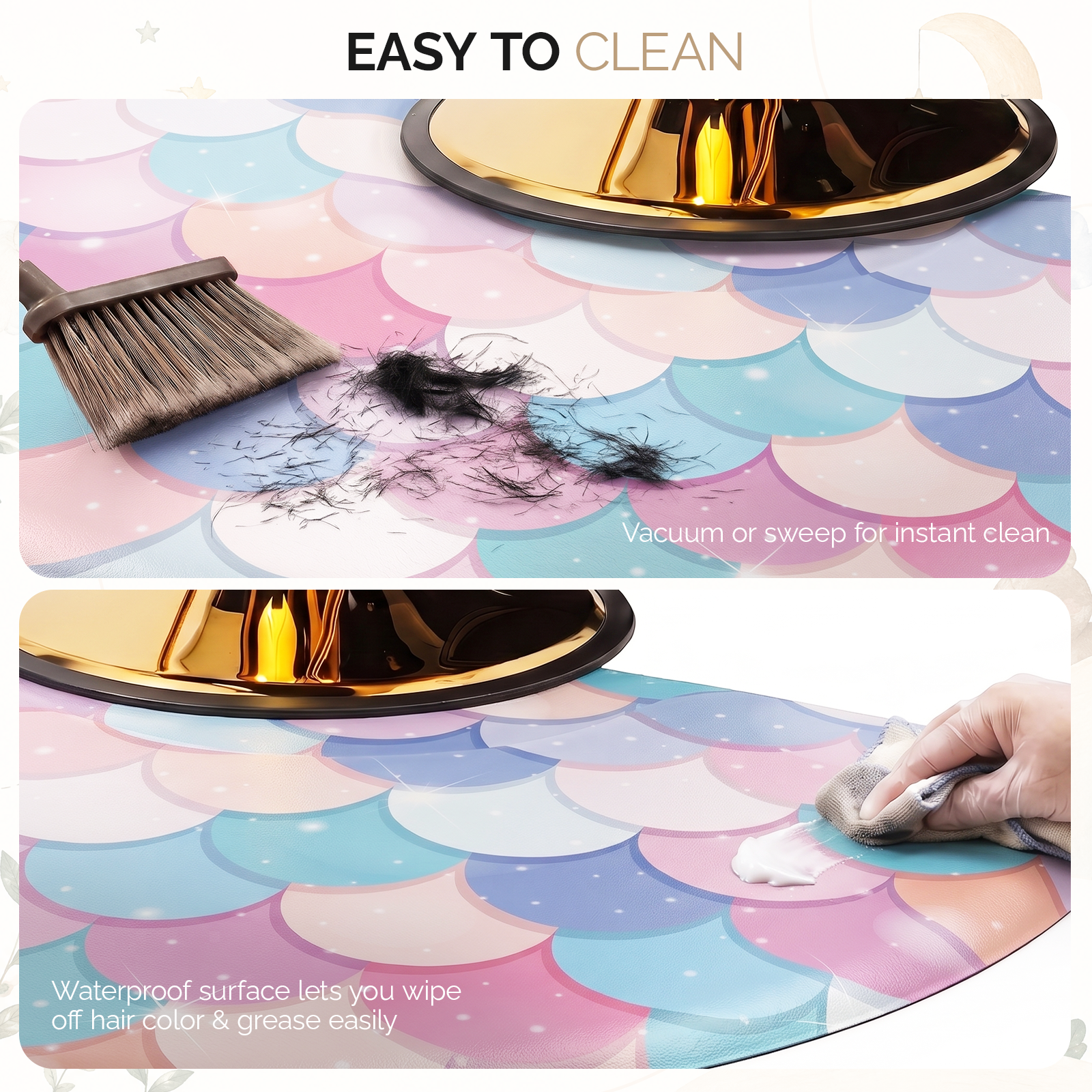 OmySalon 3' x 5' Kids Salon Anti-Fatigue Mat for Round Base Styling Chairs 5/8" Thick