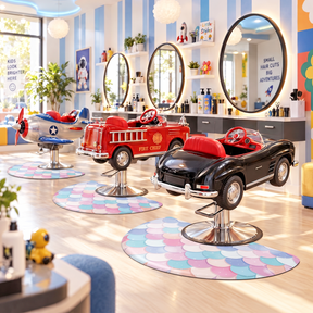 OmySalon 3' x 5' Kids Salon Anti-Fatigue Mat for Round Base Styling Chairs 5/8" Thick