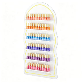 OmySalon Wall-Mounted Wavy 6-Tier Nail Polish Rack With 5.5" Extra-Tall Shelves