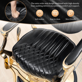 OmySalon BC1603 Retro Heavy Duty Hydraulic Recline Barber Chair