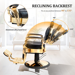 OmySalon BC1603 Retro Heavy Duty Hydraulic Recline Barber Chair