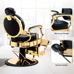 OmySalon BC1603 Retro Heavy Duty Hydraulic Recline Barber Chair