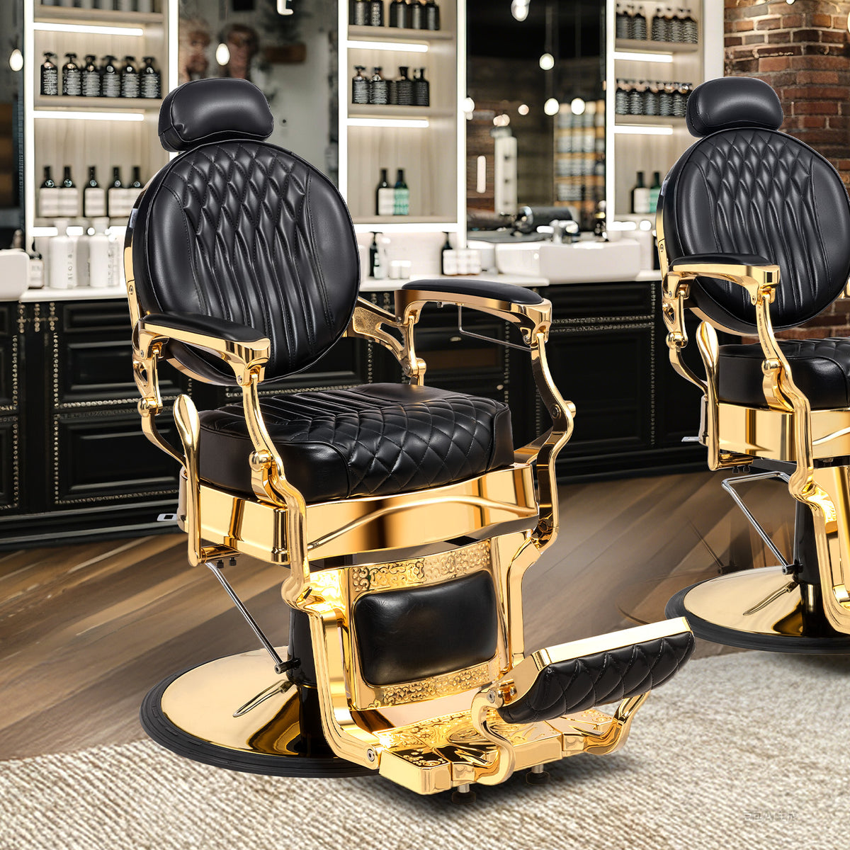 OmySalon BC1603 Retro Heavy Duty Hydraulic Recline Barber Chair