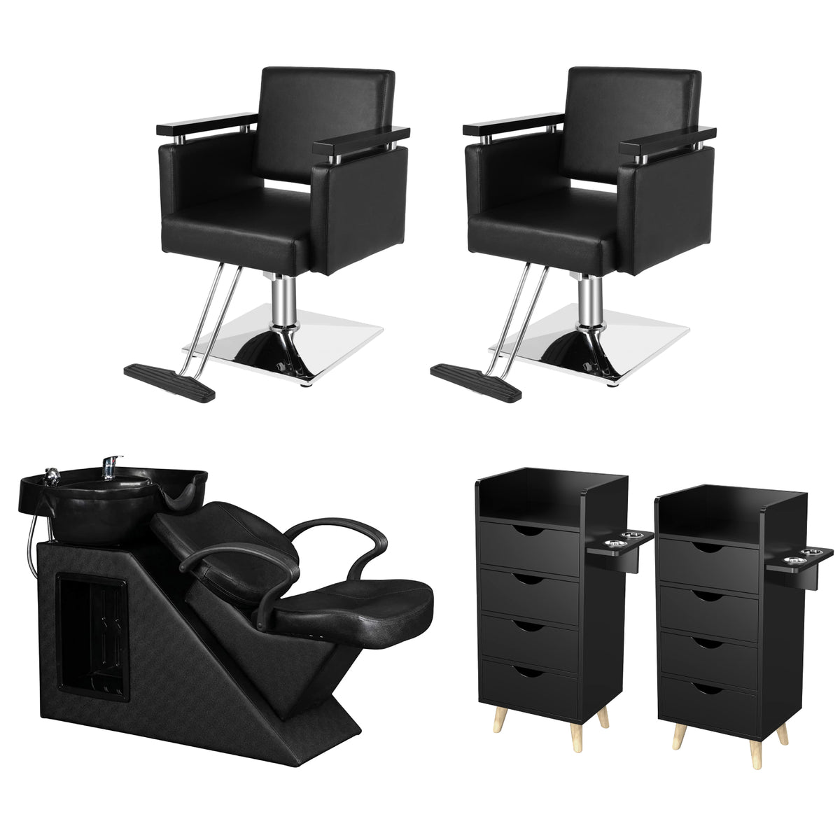 OmySalon 2 Operator Modern Salon Package Black