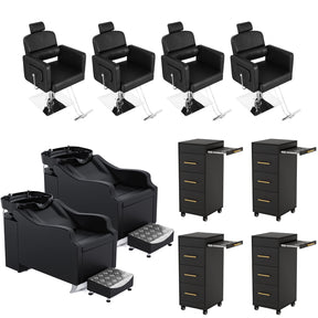 OmySalon 4 Operator Classic Mobile Salon Package Black