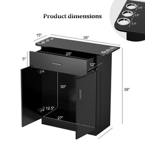 OmySalon HSC-21 Salon Station Cabinet Free Standing Storage Station with 1 Drawers 1 Storage Cabinet 6 Hair Dryer Holders