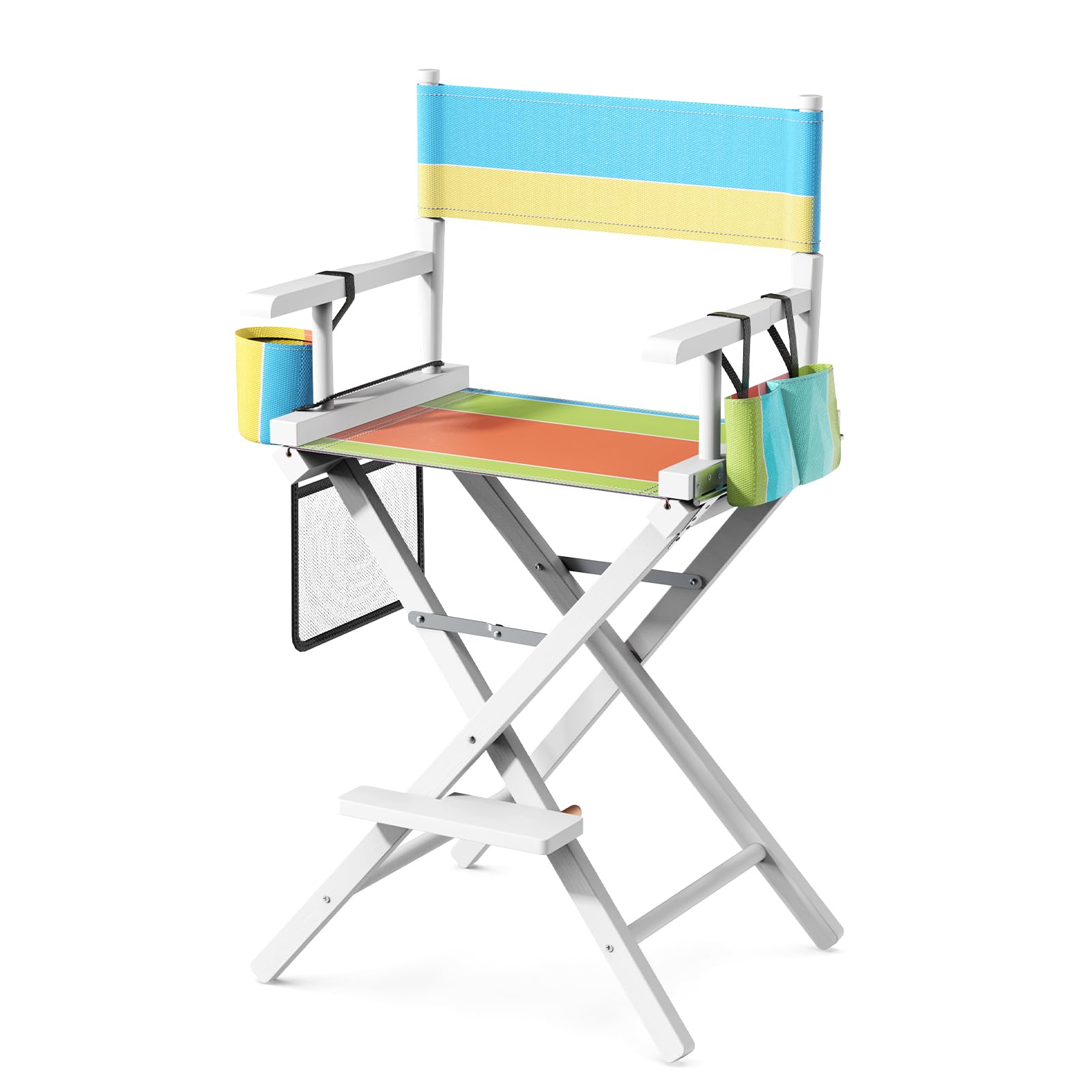 OmySalon 26in Wooden Portable Director Chair Folding Makeup Chair with Storage Pouch