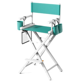 OmySalon 31in Wooden Portable Director Chair Folding Makeup Chair with Storage Pouch