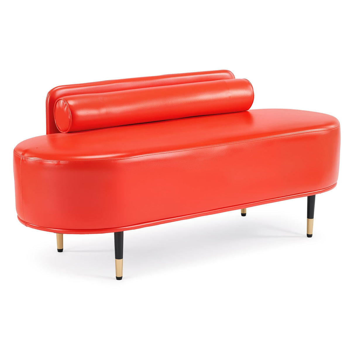 OmySalon WRB1601 53.5in Faux Leather Waiting Room Reception Bench Chair with Low Back