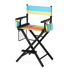 OmySalon 26in Wooden Portable Director Chair Folding Makeup Chair with Storage Pouch