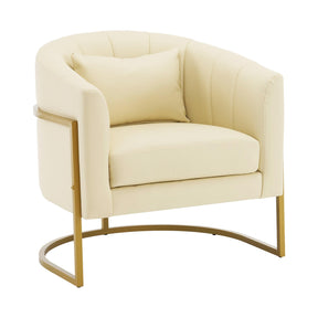OmySalon Modern Velvet Vanity Manicure Chair with Gold Metal Support & Comfotable Armrest Pillow