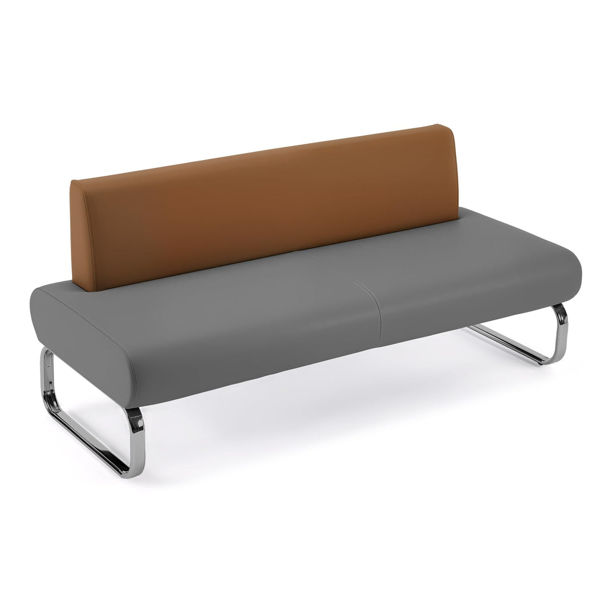 OmySalon WRB2001 Modern 59in Faux Leather Waiting Room Reception Bench Chair with Backrest