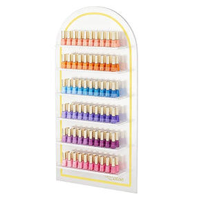 OmySalon Wall-Mounted Arched 6-Tier Nail Polish Rack With 5.5" Extra-Tall Shelves