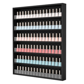 OmySalon 6 Layers Wall Mount Nail Polish Organizer Rack w/Acrylic Baffle