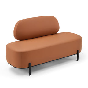 OmySalon WRB1801 55.1in Faux Leather Upholstered Waiting Room Reception Bench Chair with Backrest