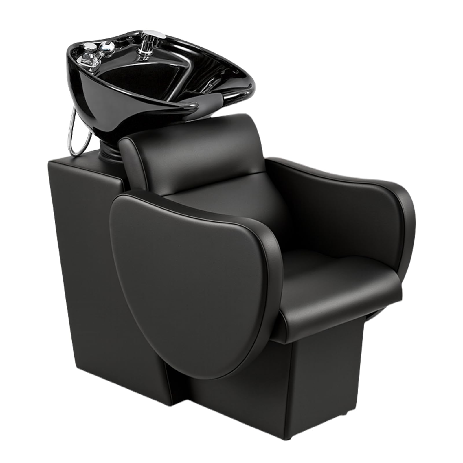 OmySalon BU2901 Salon Shampoo Bowl and Chair Backwash Unit with Tilting Ceramic Sink