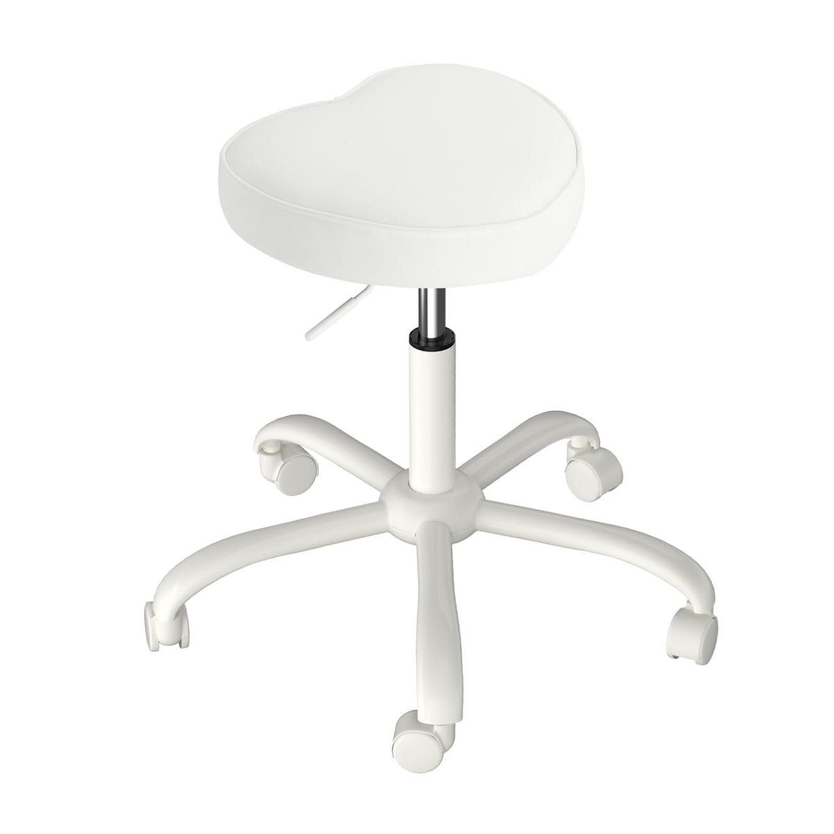 OmySalon 360° Swivel Heart-Shaped Hydraulic Rolling Salon Stool with Wheels
