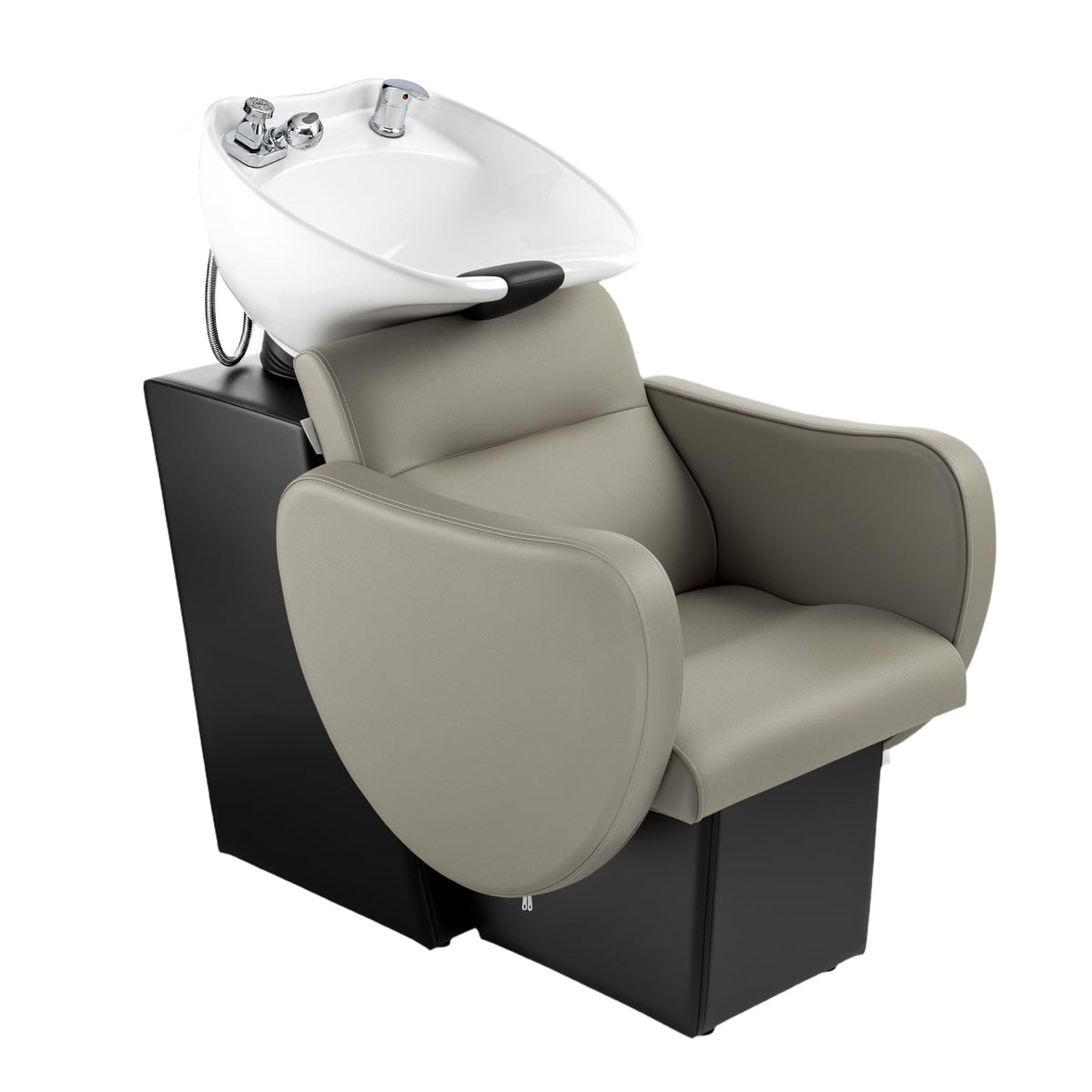 OmySalon BU2901 Salon Shampoo Bowl and Chair Backwash Unit with Tilting Ceramic Sink