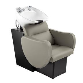 OmySalon BU2901 Salon Shampoo Bowl and Chair Backwash Unit with Tilting Ceramic Sink