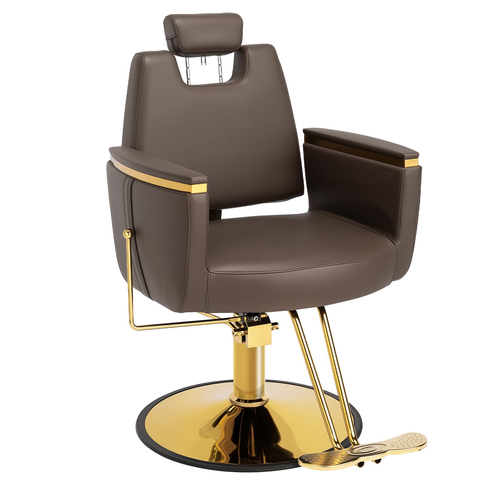 OmySalon SC3801 All Purpose Heavy Duty Hydraulic Reclining Salon Chair with Headrest