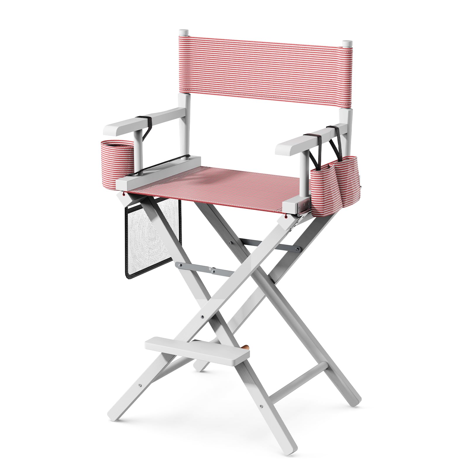 OmySalon 26in Wooden Portable Director Chair Folding Makeup Chair with Storage Pouch