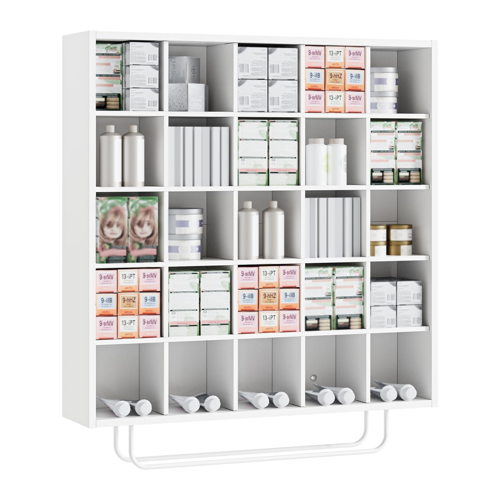 OmySalon SCRUC Wall-Mounted Hair Color Tube Organizer Rack