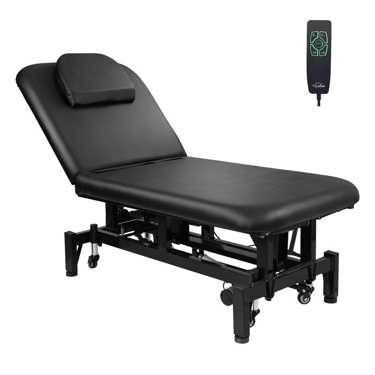 OmySalon MTB-W 71in Heavy Duty Electric Dual-Motor Remote Control Physical Therapy Massage Table with Adjustable Height & Backrest