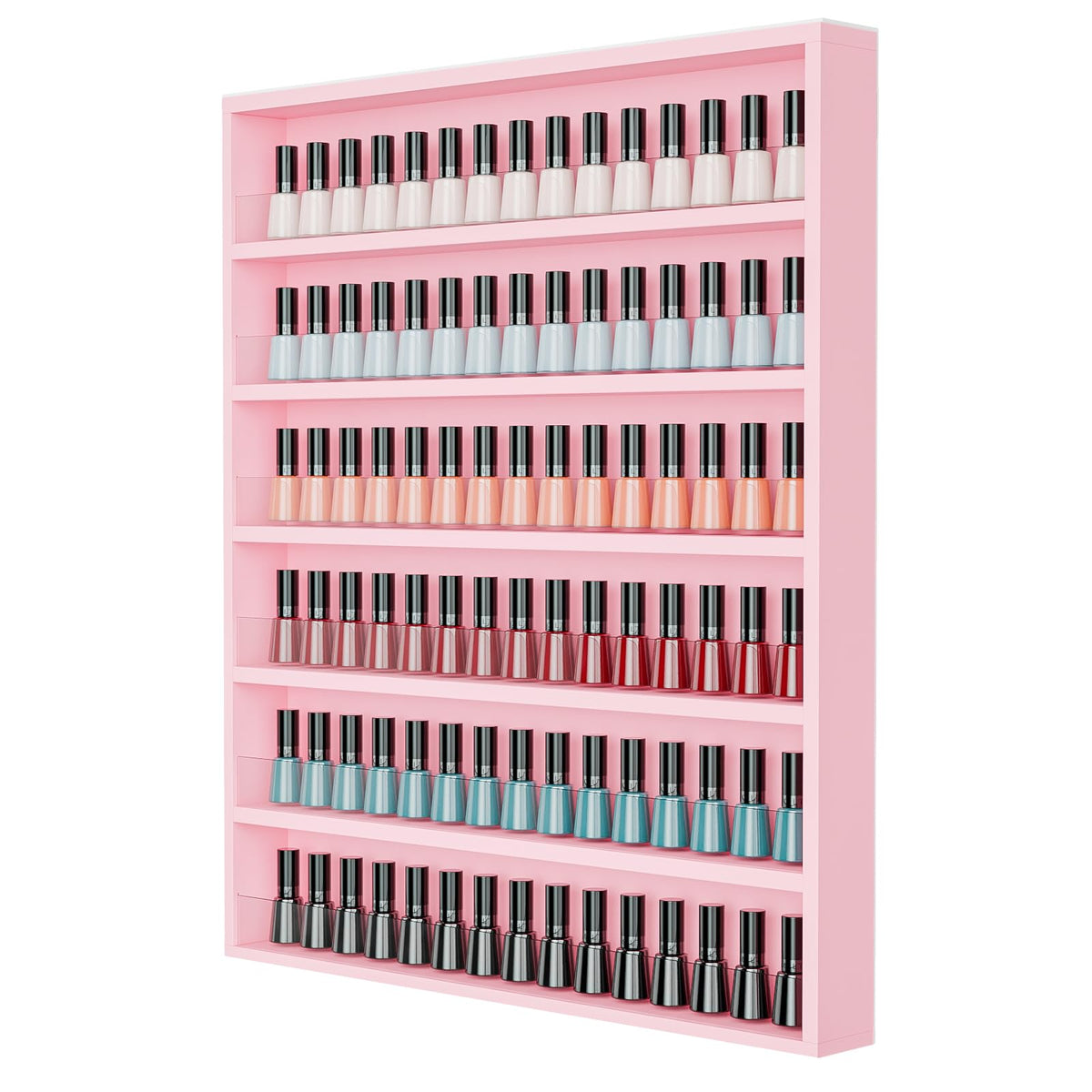 OmySalon 6 Layers Wall Mount Nail Polish Organizer Rack w/Acrylic Baffle