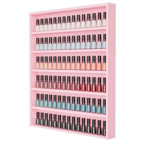OmySalon 6 Layers Wall Mount Nail Polish Organizer Rack w/Acrylic Baffle