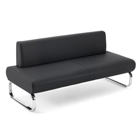 OmySalon WRB2001 Modern 59in Faux Leather Waiting Room Reception Bench Chair with Backrest