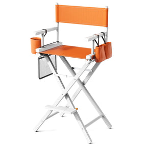 OmySalon 31in Wooden Portable Director Chair Folding Makeup Chair with Storage Pouch