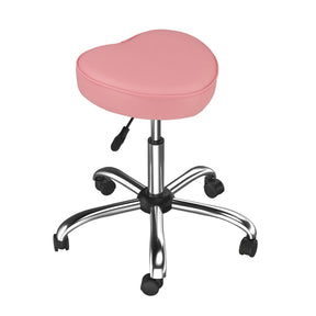 OmySalon 360° Swivel Heart-Shaped Hydraulic Rolling Salon Stool with Wheels