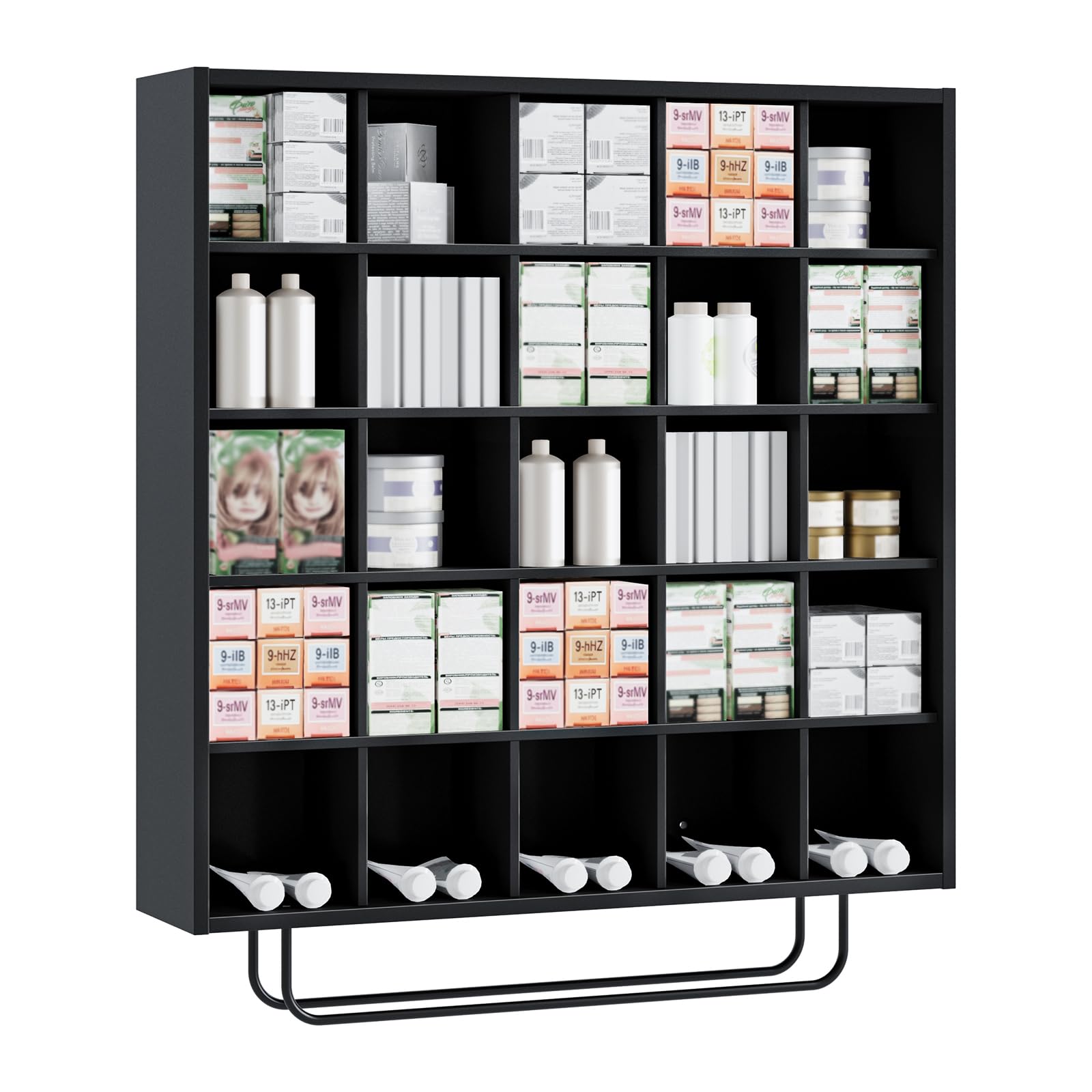 OmySalon SCRUC Wall-Mounted Hair Color Tube Organizer Rack