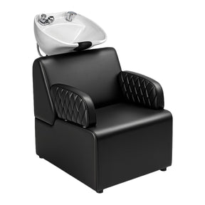 OmySalon BU2801 Salon Shampoo Bowl and Chair Backwash Unit with Large Ceramic Sink